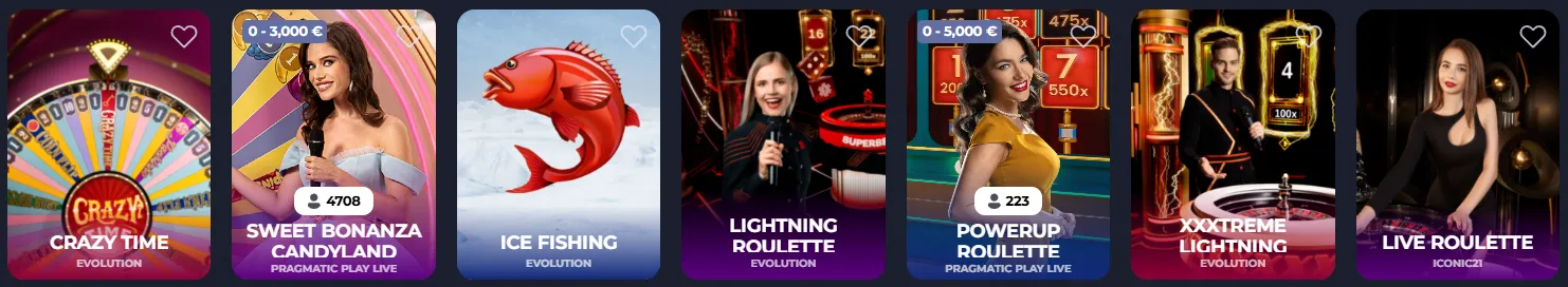 Live Casino Lobby mit echten Dealern